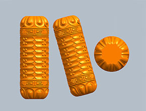 天珠回紋珠桶珠電腦雕刻圖模型立體圖_享刻數控