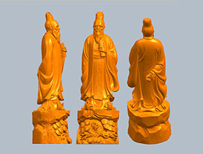 孔子雕像人物雕塑3d立體STL模型圖紙_五軸