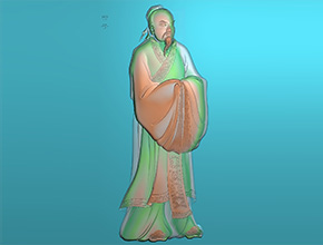 曾子浮雕人物精雕圖紙_享刻玉石雕刻機