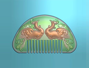 鳳凰梳子梳子精雕玉石電腦雕刻圖紙_享刻