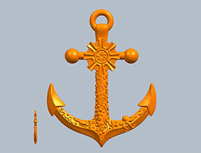 船錨掛件電腦3d模型圖stl_享刻五軸雕刻機(jī)