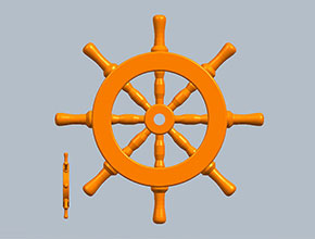 船舵立體圖電腦3d模型圖stl_享刻五軸雕刻