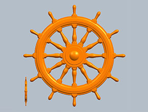 船舵圓雕圖電腦3d模型圖stl_享刻五軸雕刻