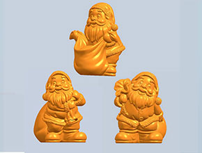 圣誕老人三款擺件STL模型雕刻圖