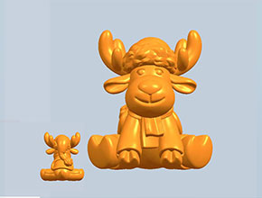 圣誕鹿擺件STL模型雕刻圖
