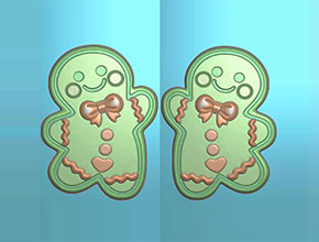 圣誕卡通姜餅人模具浮雕圖紙_享刻玉石雕