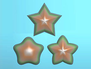 三款星星五角星精雕玉石電腦雕刻圖紙