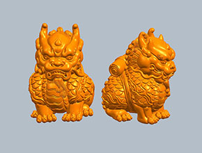 麒麟背書立體3d模型圖stl_享刻五軸雕刻機