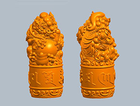 六字真言麒麟神獸立體3d模型圖stl_享刻五