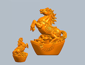 馬到成功元寶馬模型圖紙_五軸雕刻機(jī)廠家