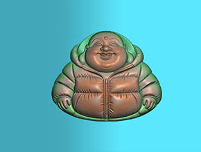 彌勒佛穿羽絨服玉石電腦雕刻圖紙_享刻玉石雕刻