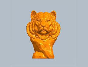 老虎頭雕塑模型圖紙_五軸雕刻機廠家