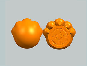 新年招財(cái)貓爪雕擺件電腦精雕圖模型圖