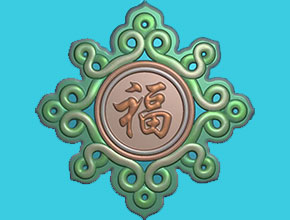 新年中國結(jié)福字玉石雕刻電腦圖紙_享刻玉