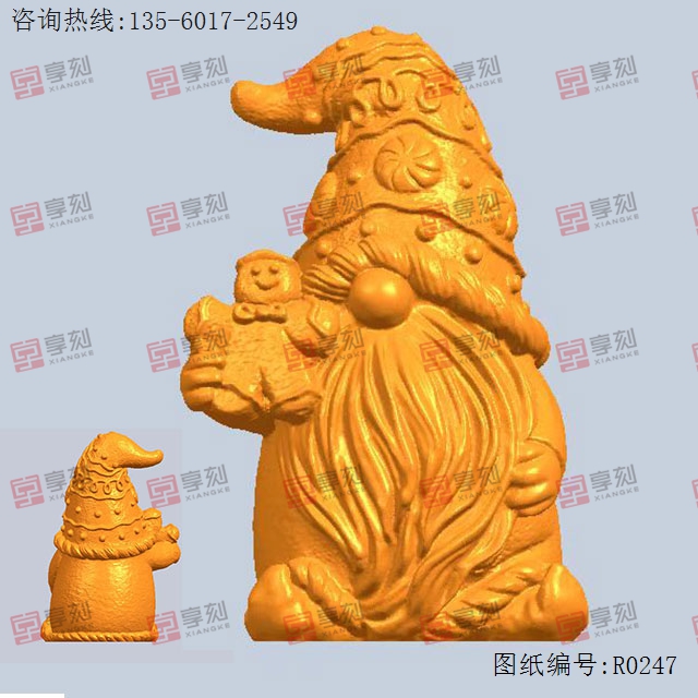 圣誕姜餅人侏儒擺件STL模型雕刻圖