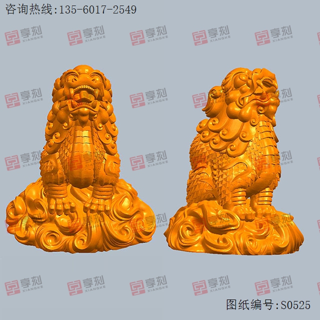 望天麒麟立體3d模型圖stl_享刻五軸雕刻機(jī)